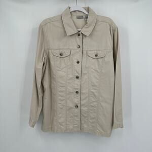 Chicos Womens Jacket Size 3 US XL Y2K Camp Safari‎ Neutral Travelcore